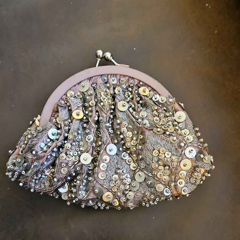 Miss Albright Beaded Sequined Evening Clutch Anthropologie